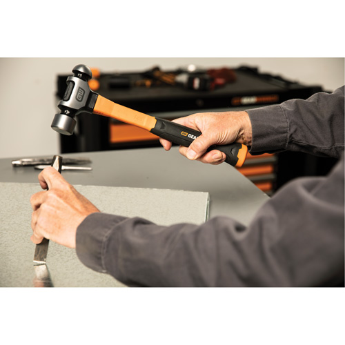 Ball Pein Hammer, 32 oz. Head Weight, Plain/Polished Face, Fibreglass Handle Industrial Sales
