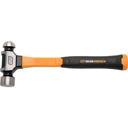 Ball Pein Hammer, 32 oz. Head Weight, Plain/Polished Face, Fibreglass Handle Industrial Sales