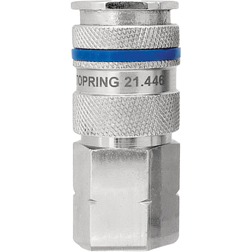 Raccord industriel rapide QUIKSILVER, Laiton nickel&eacute;, 1/4", NPT femelle, 435 PSI Industrial Sales