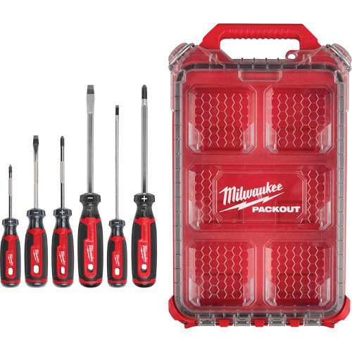 Ensemble de tournevis &agrave; prise coussin&eacute;e avec organisateur compact &agrave; profil bas PACKOUT, 6 m Industrial Sales