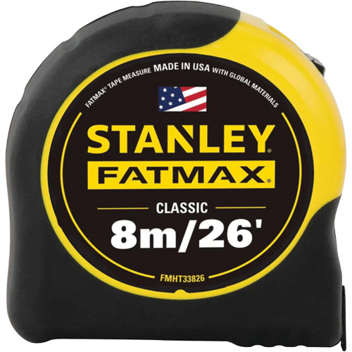 FATMAX&reg; Tape Measure, 1-1/4" x 26'/8 m, Imperial & Metric Graduations Industrial Sales