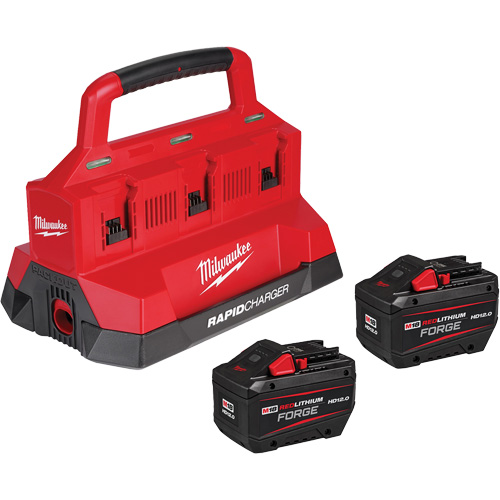 M18 Forge Starter Kit with 2 Batteries & 6-Bay Rapid Charger, Lithium-Ion, 18 V, 12 Ah Industrial Sales