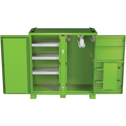 Ventilated Onsite PPE Storage Cabinet, Steel, High-Visibility Lime Green Industrial Sales
