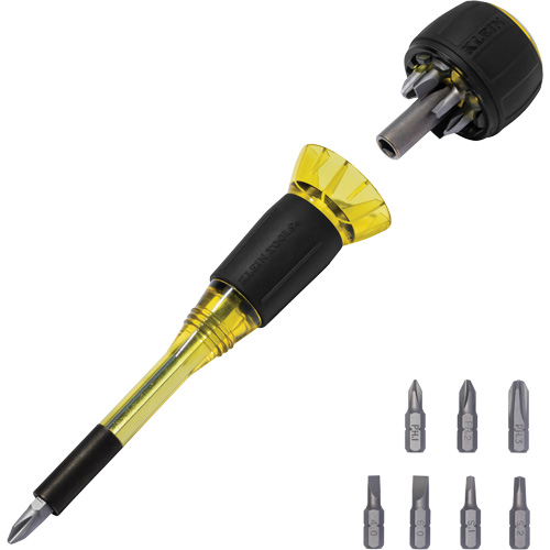 8-in-1 Tru-Grip Screwdriver with Stubby, 6-57/100" L, Plastic Handle Industrial Sales