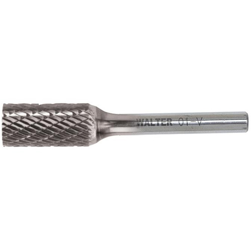 Double Cut Cylindrical Carbide Burr, 1/4" Dia., 1/4" Shank, 5/8" Depth of Cut Industrial Sales