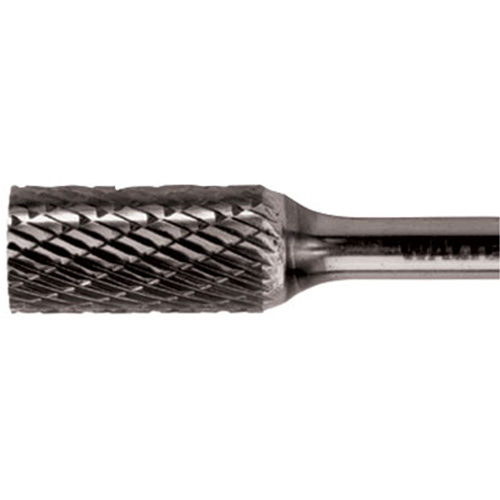 Double Cut Cylindrical Carbide Burr, 3/8" Dia., 1/4" Shank, 3/4" Depth of Cut Industrial Sales