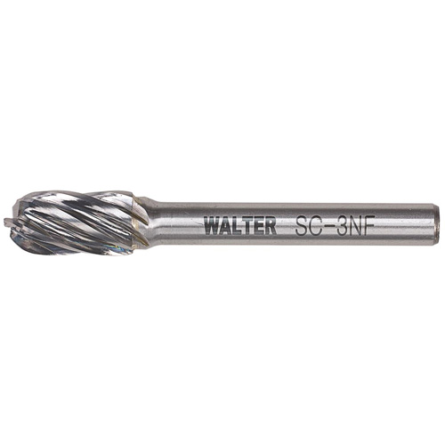 Double Cut Cylindrical Round Nose Carbide Burr, 1/2" Dia., 1" Depth of Cut Industrial Sales