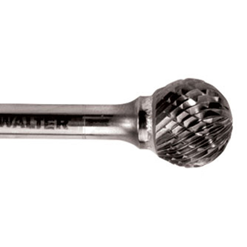 Double Cut Ball Nose Burr, SD-5, 1/2" Dia., 1/4" Shank, 7/16" Depth of Cut Industrial Sales