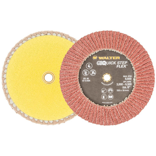 Disque &agrave; lamelles QUICK-STEP FLEX, 6" x Type 29, Grain 40, Oxyde d'aluminium Industrial Sales