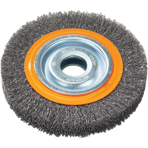 Wire Wheel Brush, 7" Dia., 0.118" Fill, 1-1/4" Arbor Industrial Sales
