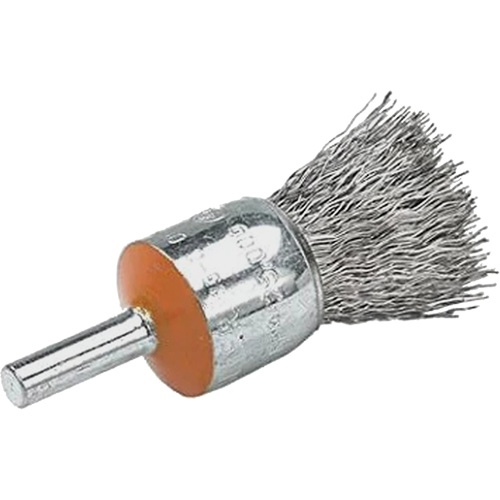 Brosses mont&eacute;es &agrave; fils cr&ecirc;p&eacute;s, 1/2", Fils 0,02", Tige 1/4" Industrial Sales