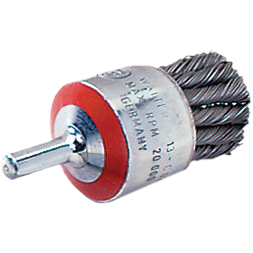 Mounted Knot-Twisted Wire Brush, 1-1/8" Dia., 0.02" Wire Dia., 1/4" Shank Industrial Sales