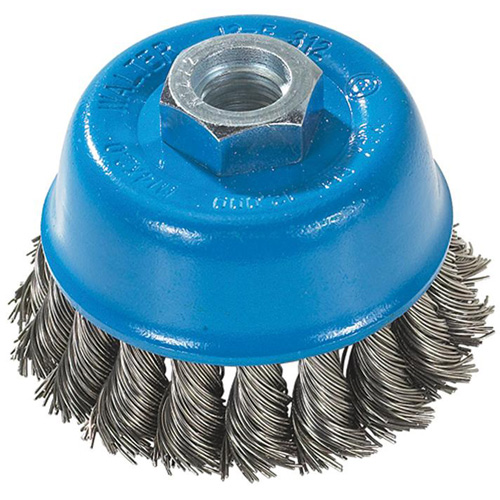 Brosse &agrave; fils nou&eacute;s torsad&eacute;s, 3" dia. x M14 arbre Industrial Sales