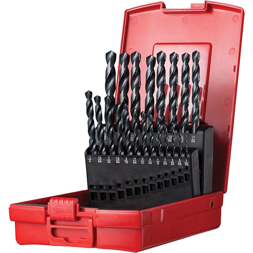 Jobber Length Drill Bit Set, 21 Pieces, High Speed Steel Industrial Sales