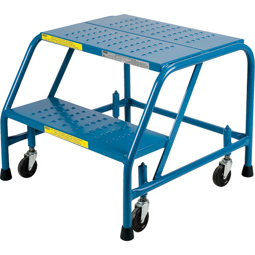 Rolling Step Ladder, 2 Steps, 18" Step Width, 19" Platform Height, Steel Industrial Sales