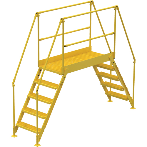 Crossover Ladder, 115-1/2" Overall Span, 50" H x 60" D, 24" Step Width Industrial Sales