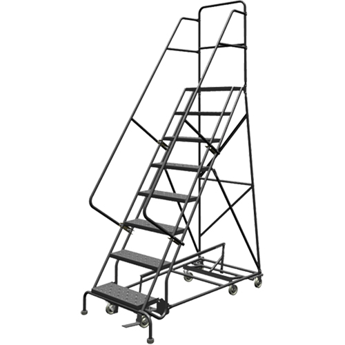 &eacute;chelles roulantes multidirectionnelles, 8 marches, Largeur de la marche 24", Hauteur de la plateforme 80", Acier Industrial Sales