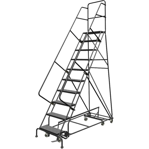 &eacute;chelles roulantes multidirectionnelles, 10 marches, Largeur de la marche 24", Hauteur de la plateforme 100", Acier Industrial Sales