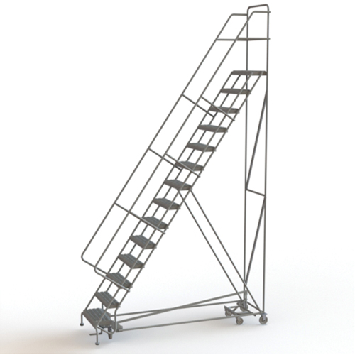 &eacute;chelles roulantes multidirectionnelles, 14 marches, Largeur de la marche 24", Hauteur de la plateforme 140", Acier Industrial Sales