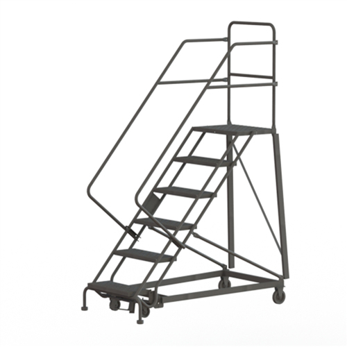 Heavy Duty Safety Slope Ladder, 6 Steps, Perforated, 50° Incline, 60" High Industrial Sales