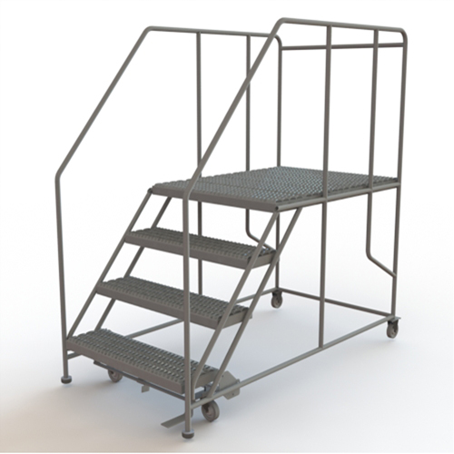 Plateforme de travail mobile, Acier, 4 Marches, 40" ha, 48" p, 36" Marche, Stri&eacute; Industrial Sales