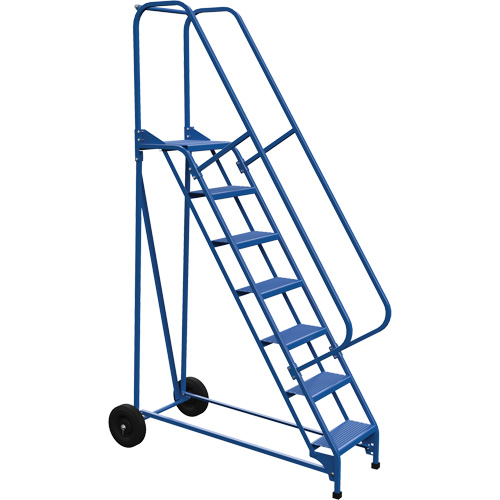 &eacute;chelle escamotable et portative Roll-A-Fold, 7 marches, Perfor&eacute;, Hauteur 70" Industrial Sales