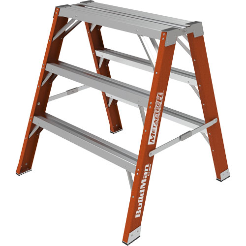 Escabeau chevalet &eacute;tabli Buildman, 3' ha x 34,75" la x 33,25" pr, Capacit&eacute; de 300 lb, Fibre de verre Industrial Sales