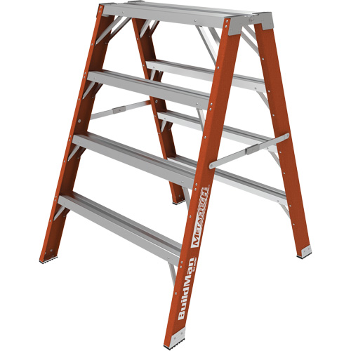Buildman Step-up Workbench, 4' H x 36.25" W x 40.5" D, 300 lbs. Capacity, Fibreglass Industrial Sales