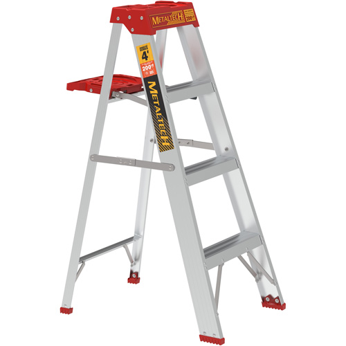 Step Ladder with Paint Tray, 4', Aluminum, 200 lbs. Capacity, Type 3 Industrial Sales