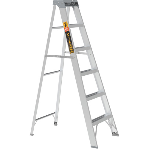 Step Ladder, 6', Aluminum, 225 lbs. Capacity, Type 2 Industrial Sales