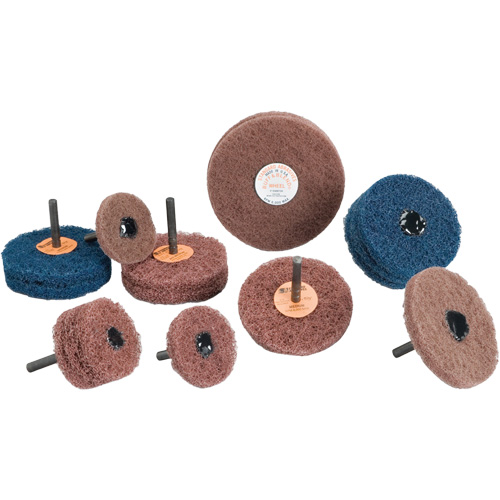 Standard Abrasives Buff & Blend Wheel, 3" Dia. x 1/4" W, 1/4" Arbor, Aluminum Oxide Industrial Sales