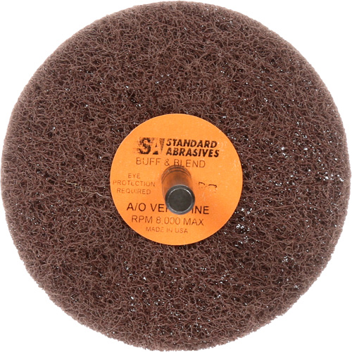 Meule Buff & Blend Standard Abrasives, 3" dia. x 1" la, Arbre 1/4", Oxyde d'aluminium Industrial Sales