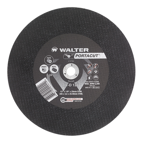 Portacut High Speed Cut-Off Wheel, 12" x 1/8", 1" Arbor, Type 1, Silicon Carbide, 6300 RPM Industrial Sales