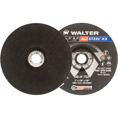 Meules &agrave; moyeu d&eacute;port&eacute; ALLSTEEL XX, 7" x 1/8", Arbre 7/8", Type 27 Industrial Sales