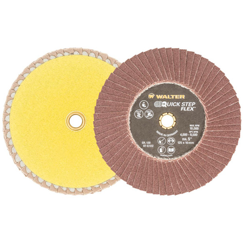 Disque &agrave; lamelles QUICK-STEP FLEX, 5" x Type 29, Grain 120, Oxyde d'aluminium Industrial Sales