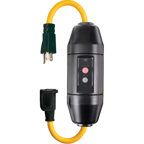 Cordons avec disjoncteur de fuite &agrave; la terre en ligne, 120 V, 20 A, Cordon de  Industrial Sales