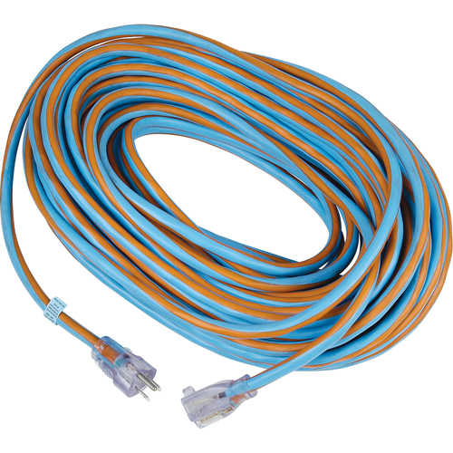 Cordon rallonge verrouillable toute saison en caoutchouc TPE Arctic Blue, Toutes saisons, SJEOW, AWG 12/3, 15 A, 100' Industrial Sales
