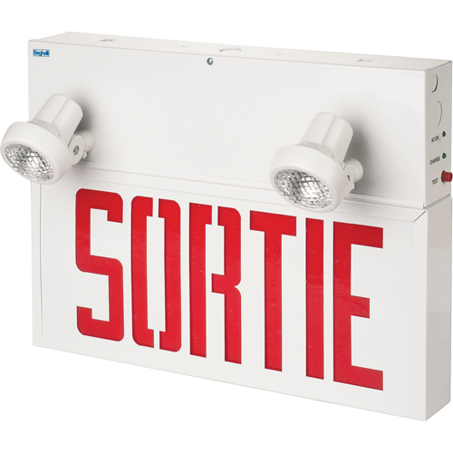 Stella Combination Signs - Sortie, LED, Hardwired, 17-1/2" L x 12-1/2" W, French Industrial Sales