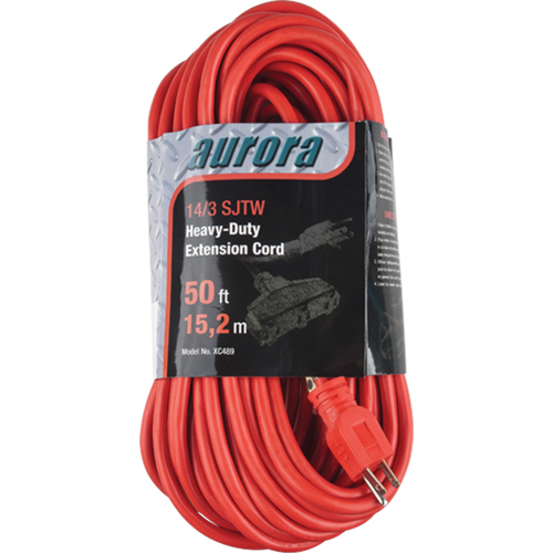 Cordon rallonge en vinyle, Ext&eacute;rieur, SJTW, AWG 14/3, 15 A, 3 prise(s), 50' Industrial Sales