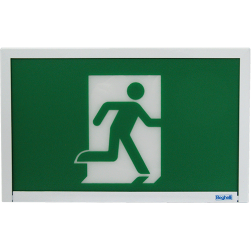 Enseigne de sortie coureur, DEL, &agrave; piles, 12" lo x 7 1/2" la, Pictogramme Industrial Sales