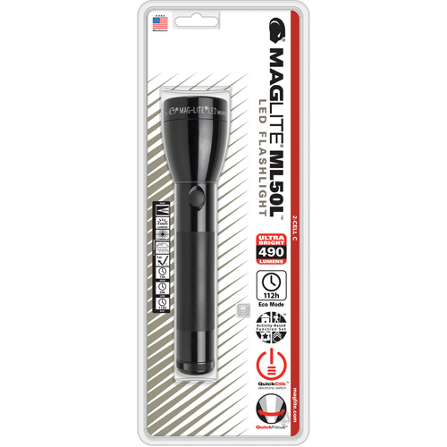 Flashlight, LED, 490 Lumens, C Batteries Industrial Sales