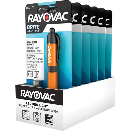 Lampes-stylos Brite Essentials, DEL, 3 lumens, Corps en Aluminium, piles AAA, Compris Industrial Sales