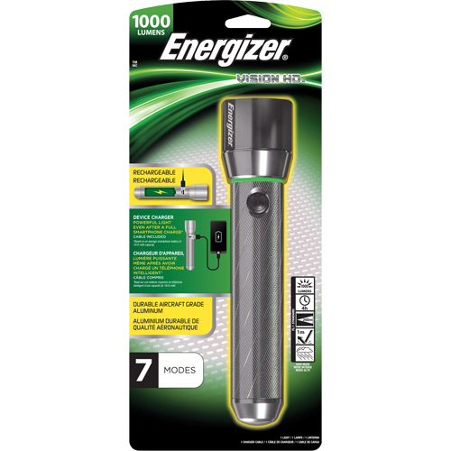 Lampe de poche Vision HD Focus, DEL, 1000 lumens, Piles Rechargeable Industrial Sales