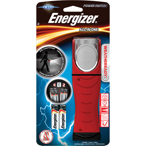 Lampe tout-en-un Weatheready, DEL, Piles AA, Aluminium/Plastique/Polym&egrave;re/Caoutchouc Industrial Sales