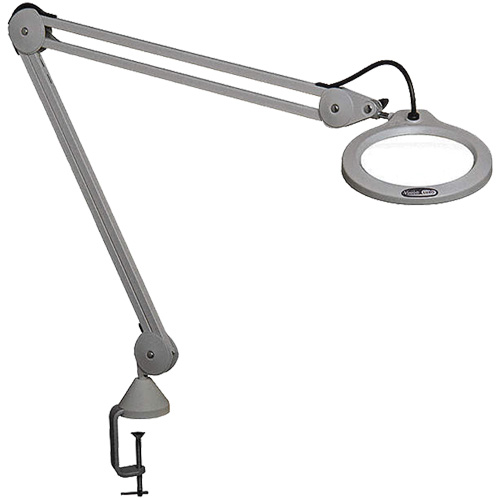 Magnifying Lamp, 5 Diopter, LED Light, 45" Arm, C-Clamp, Grey Industrial Sales