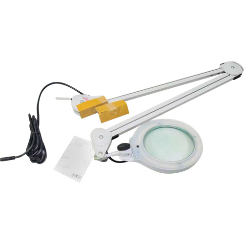 Magnifying Lamp, 3 Diopter, LED Light, 45" Arm, C-Clamp, Grey Industrial Sales