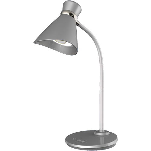 Desk Lamp, 6 W, LED, 16" Neck, Silver Industrial Sales