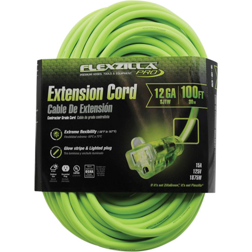 Cordon rallonge industriel Flexzilla Pro, Toutes saisons, SJTW, AWG 12/3, 15 A, 100' Industrial Sales