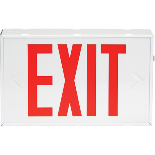 Exit Sign, LED, Battery Operated/Hardwired, 12-1/5" L x 7-1/2" W, English Industrial Sales