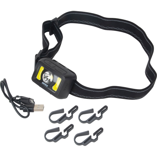 Lampe frontale, DEL, 350 lumens, 2 hres de fonctionnement, piles Rechargeable Industrial Sales